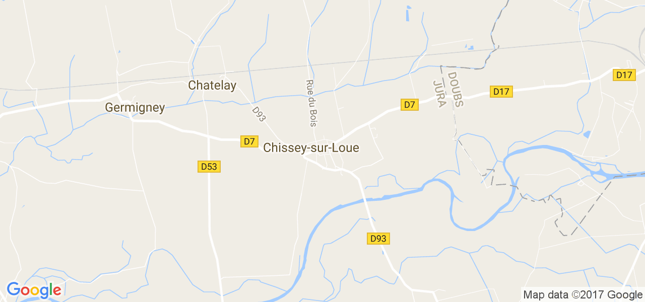 map de la ville de Chissey-sur-Loue