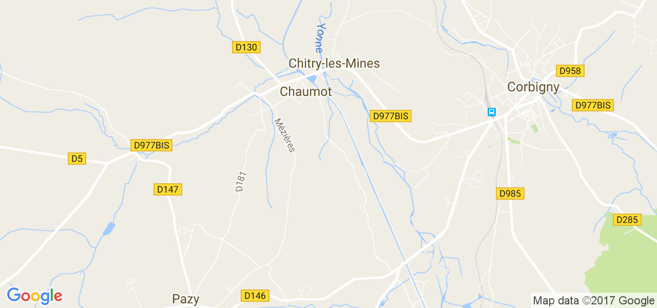 map de la ville de Chitry-les-Mines