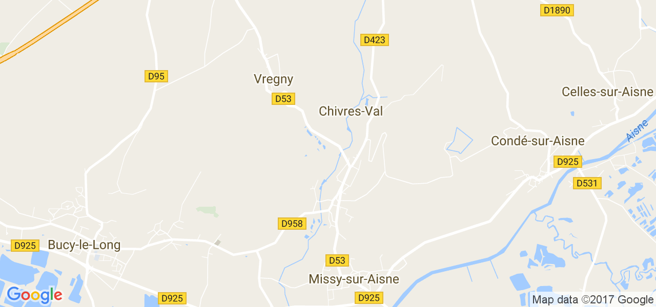 map de la ville de Chivres-Val