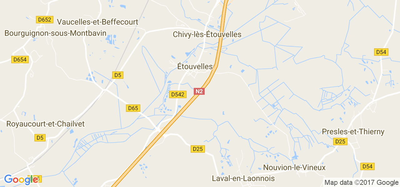 map de la ville de Chivy-lès-Étouvelles