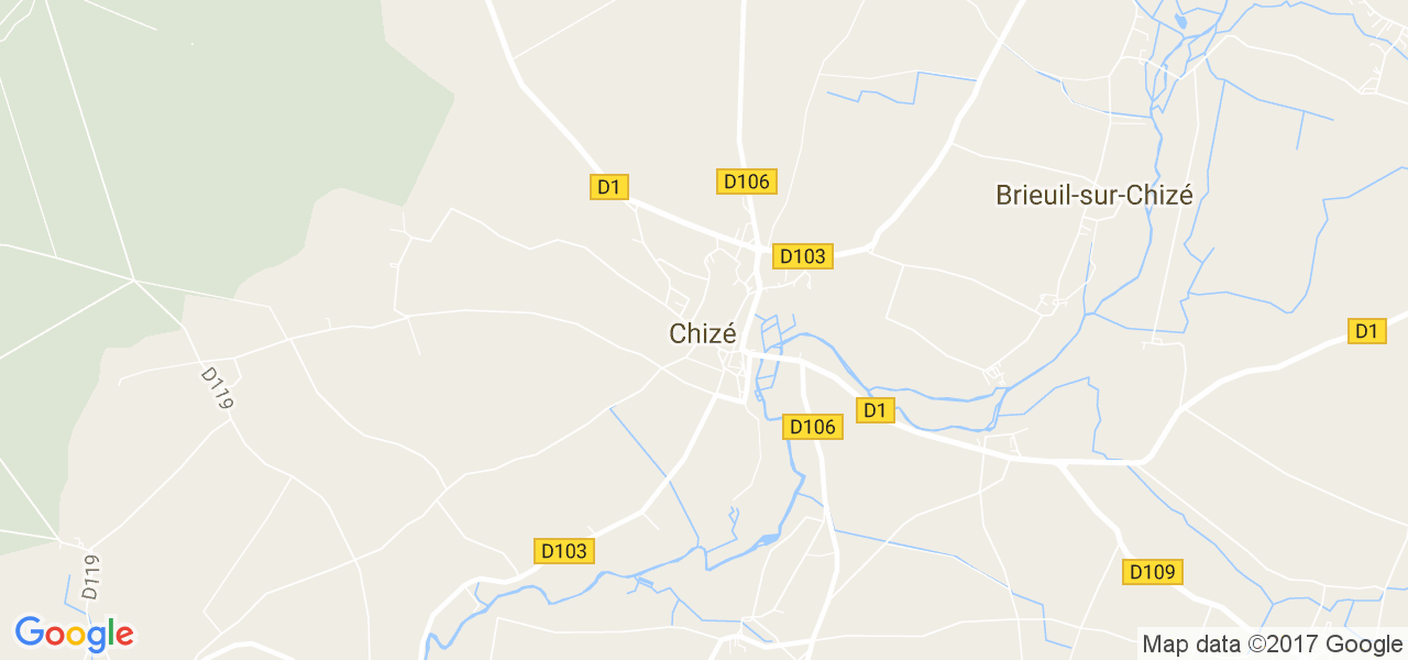 map de la ville de Chizé