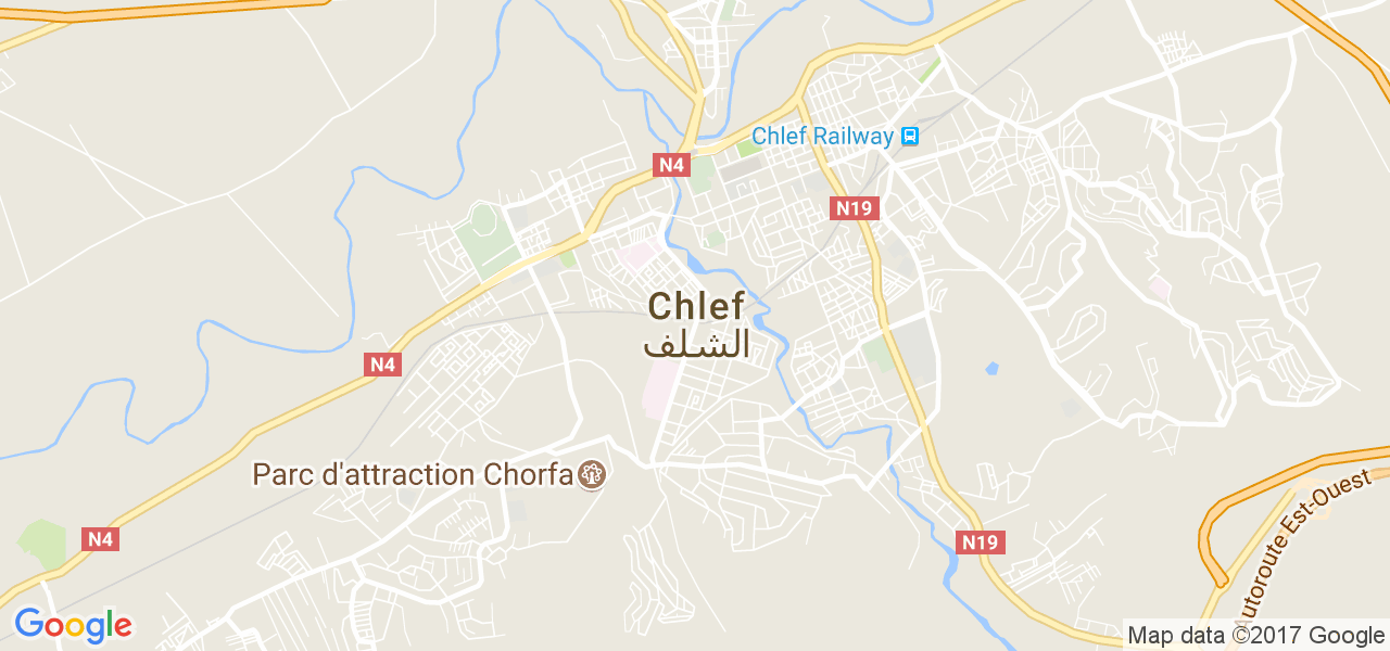 map de la ville de Chlef