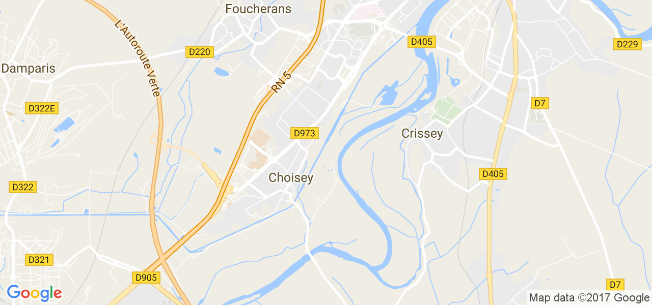 map de la ville de Choisey