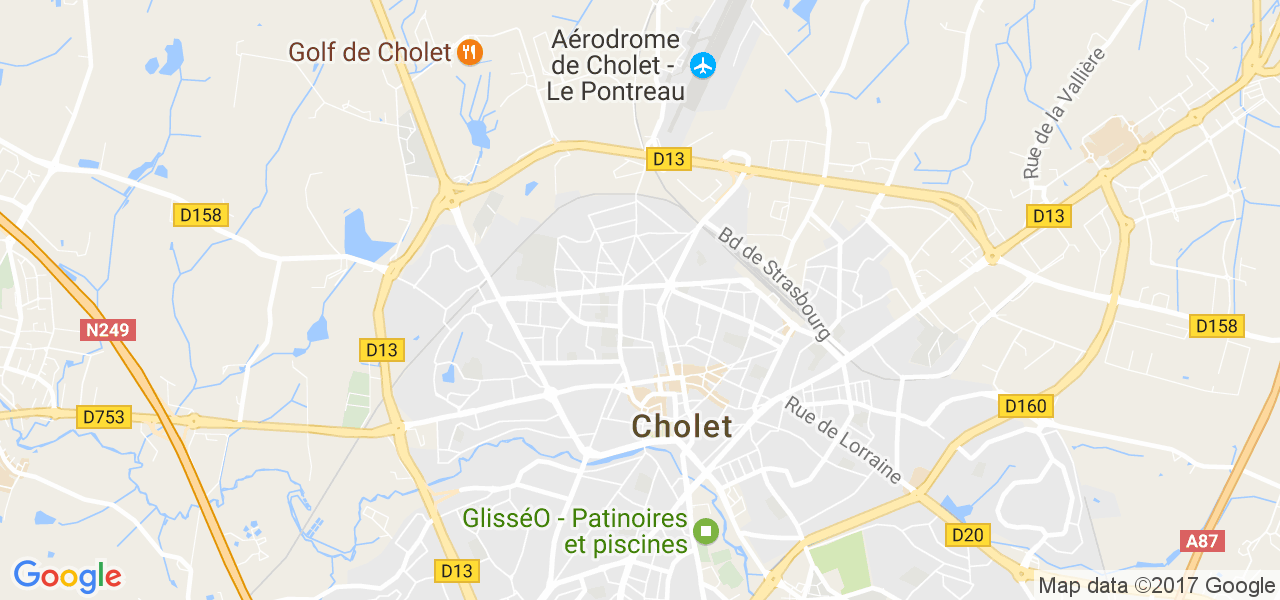 map de la ville de Cholet