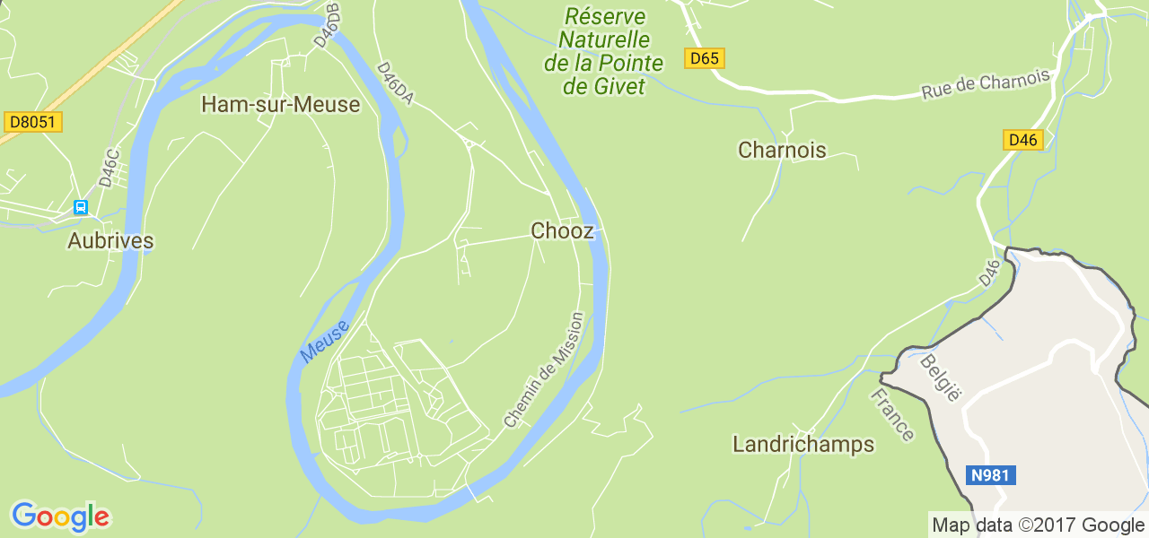 map de la ville de Chooz