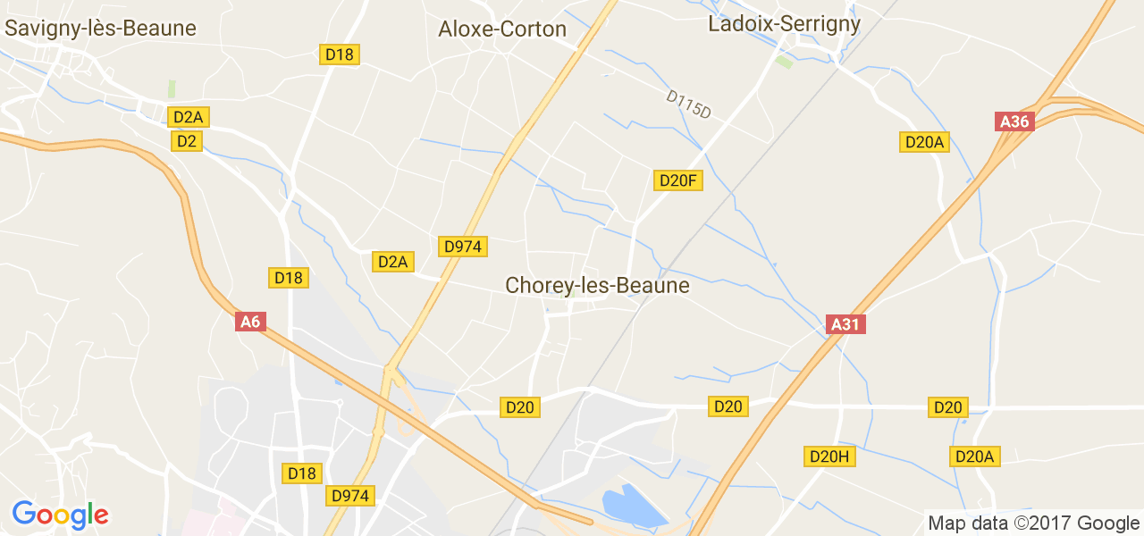 map de la ville de Chorey-les-Beaune