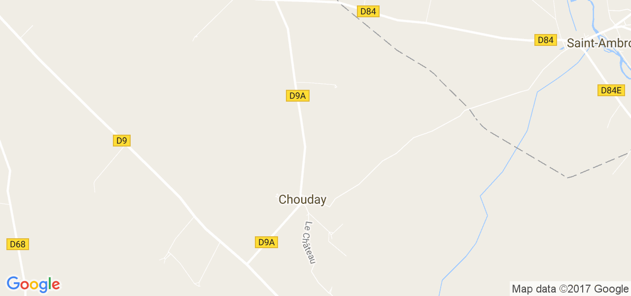 map de la ville de Chouday