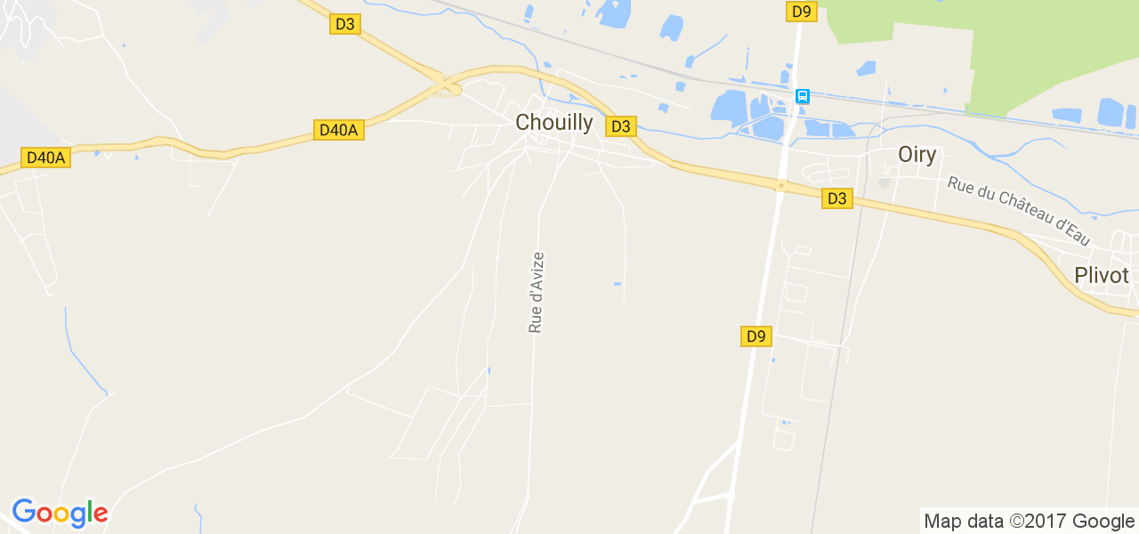 map de la ville de Chouilly