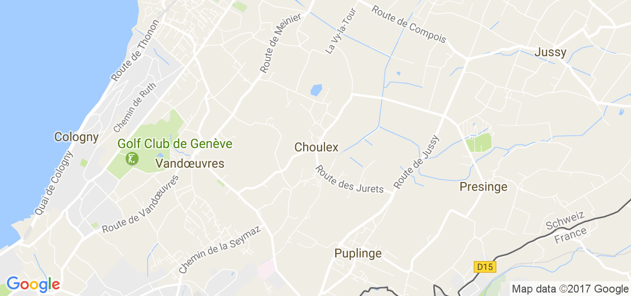 map de la ville de Choulex