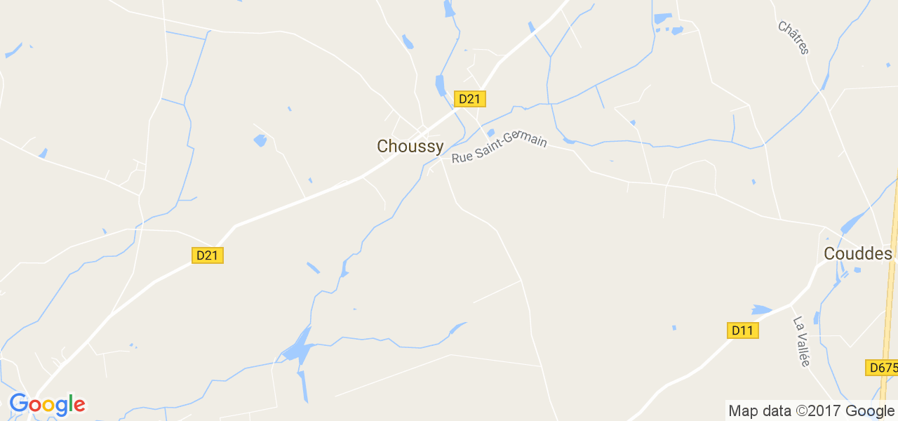 map de la ville de Choussy