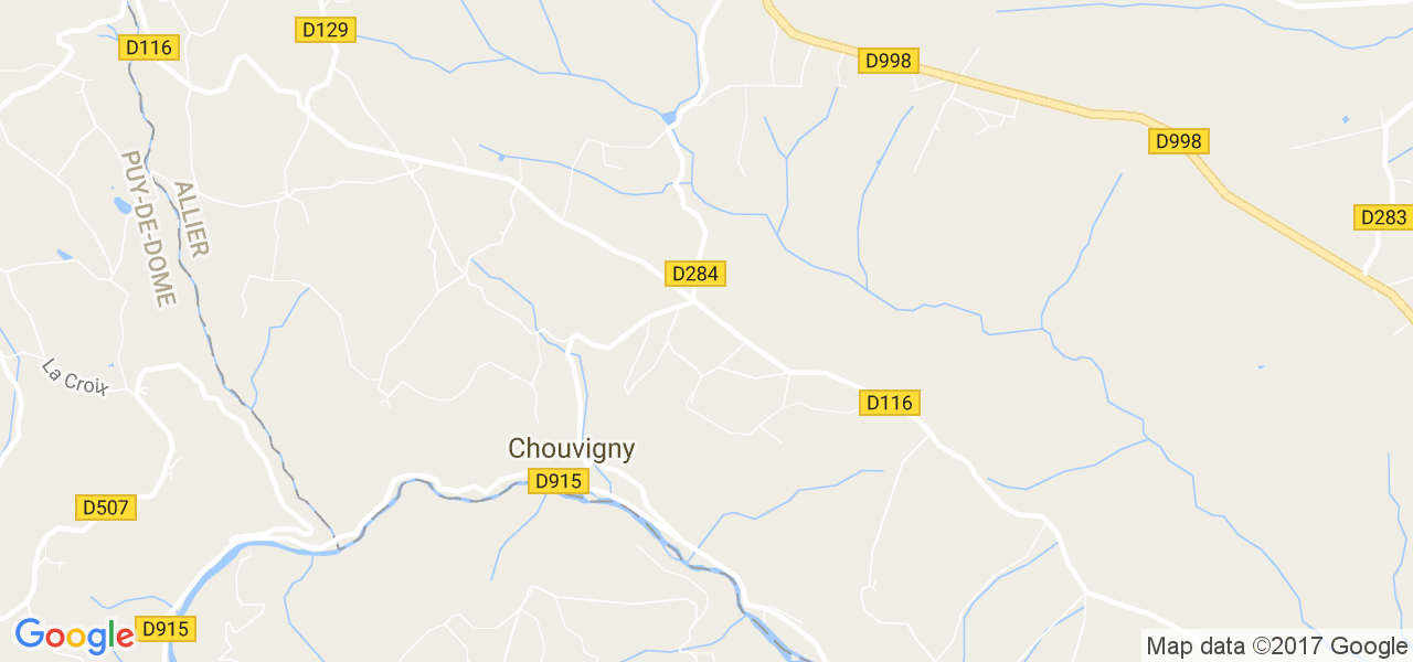 map de la ville de Chouvigny