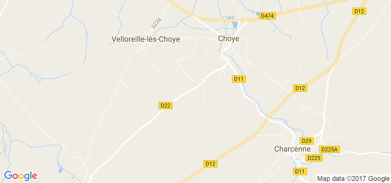 map de la ville de Choye