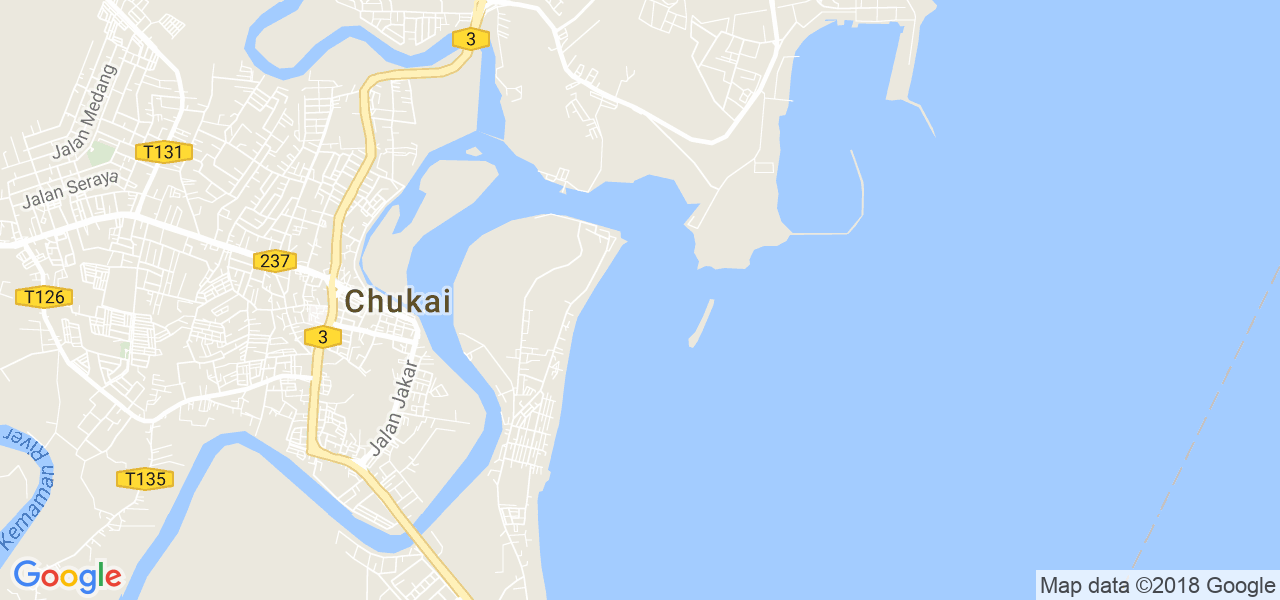 map de la ville de Chukai