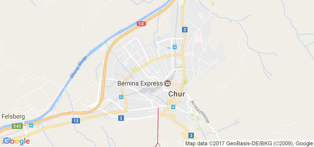 map de la ville de Chur