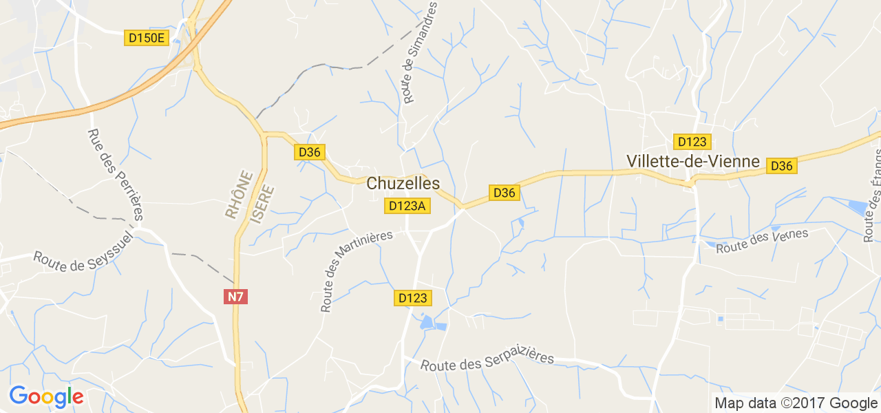 map de la ville de Chuzelles