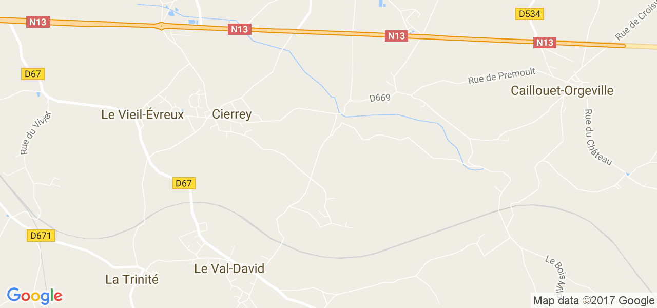 map de la ville de Cierrey