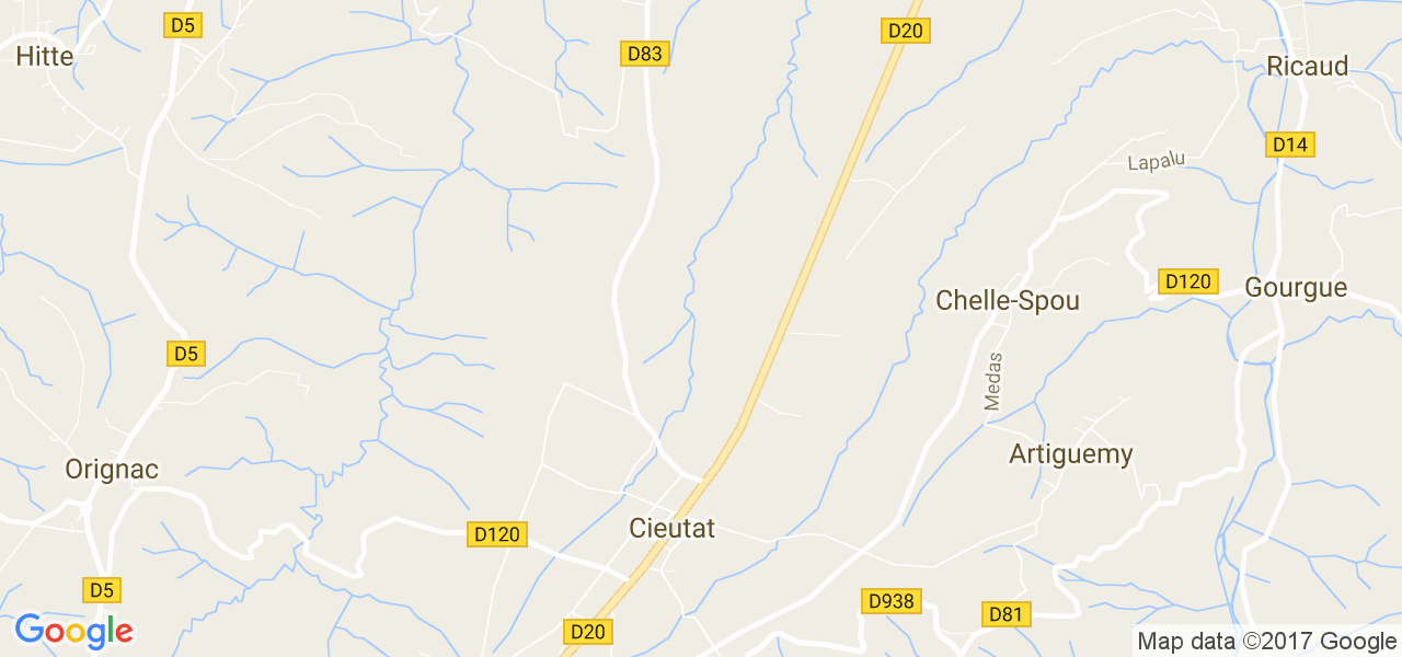 map de la ville de Cieutat