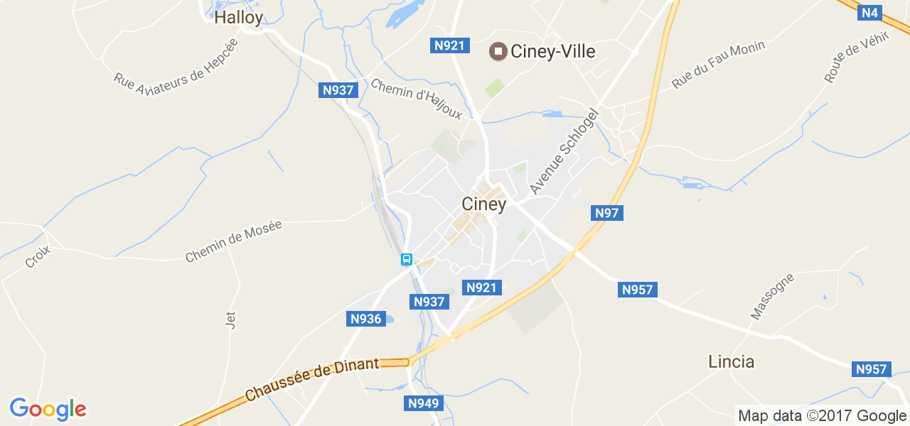 map de la ville de Ciney