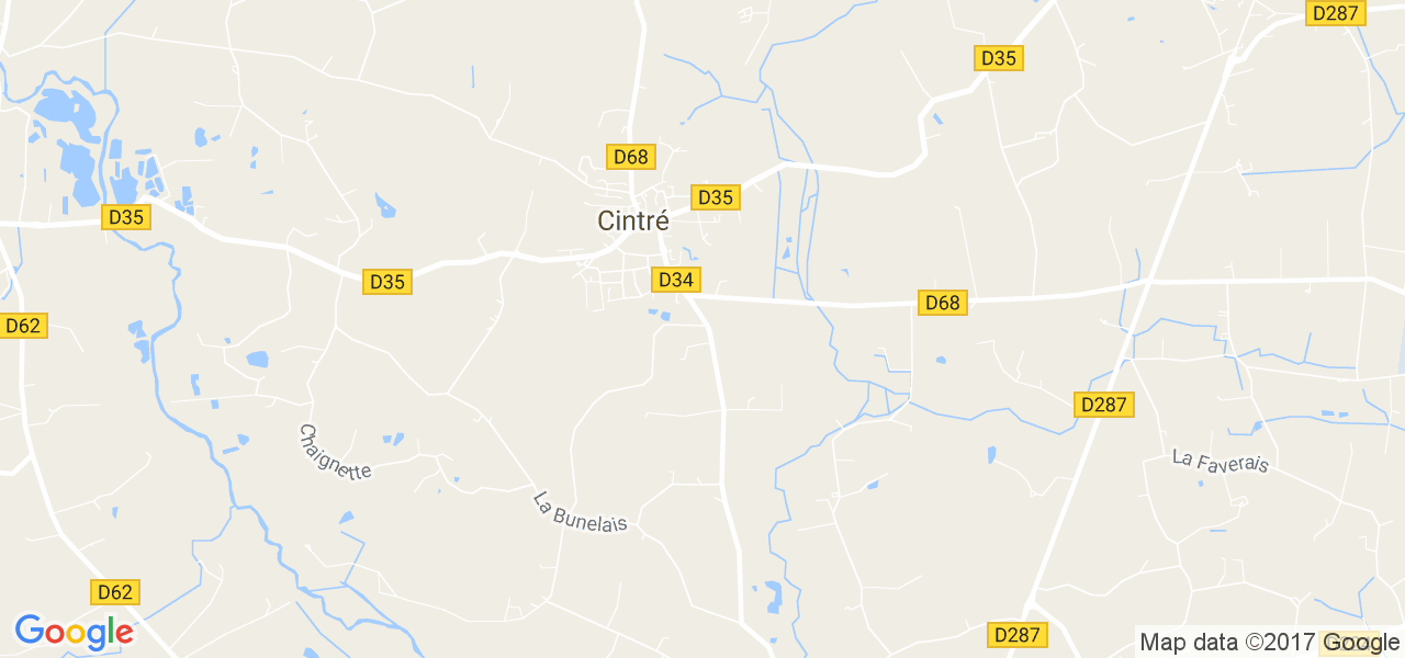 map de la ville de Cintré