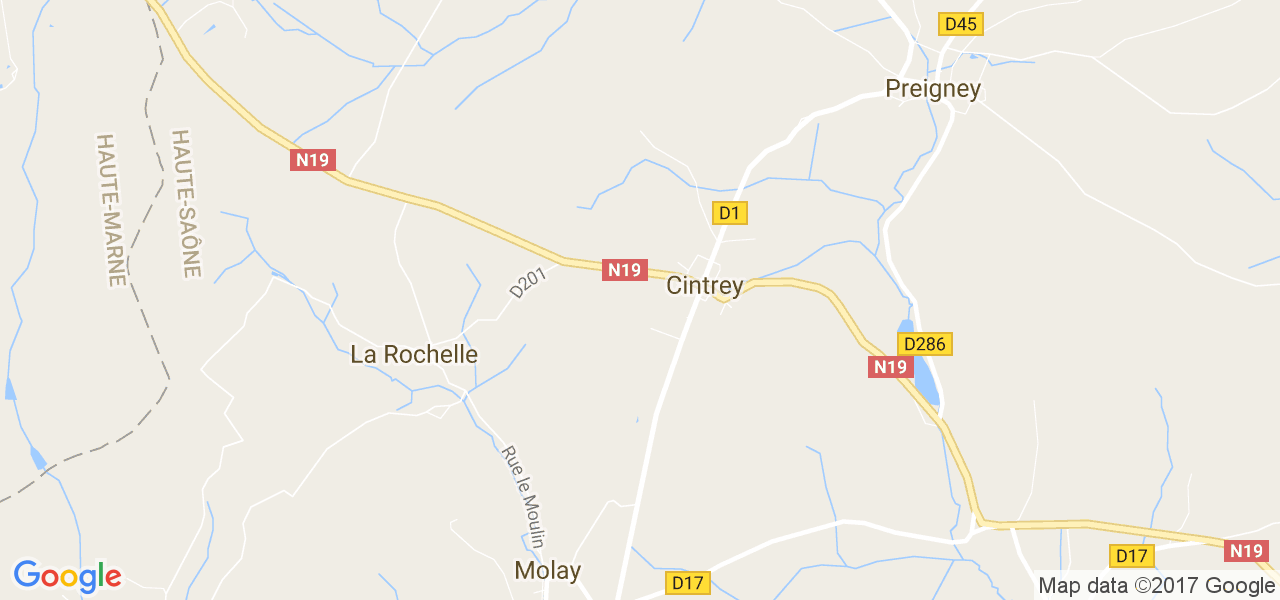 map de la ville de Cintrey