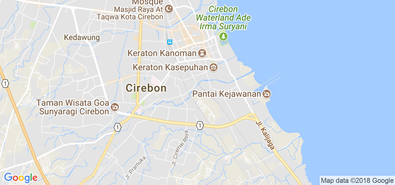 map of the city of Cirebon