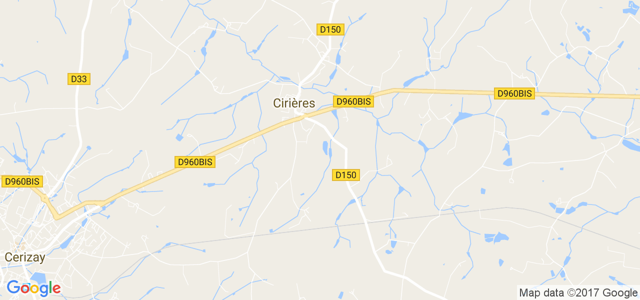 map de la ville de Cirières