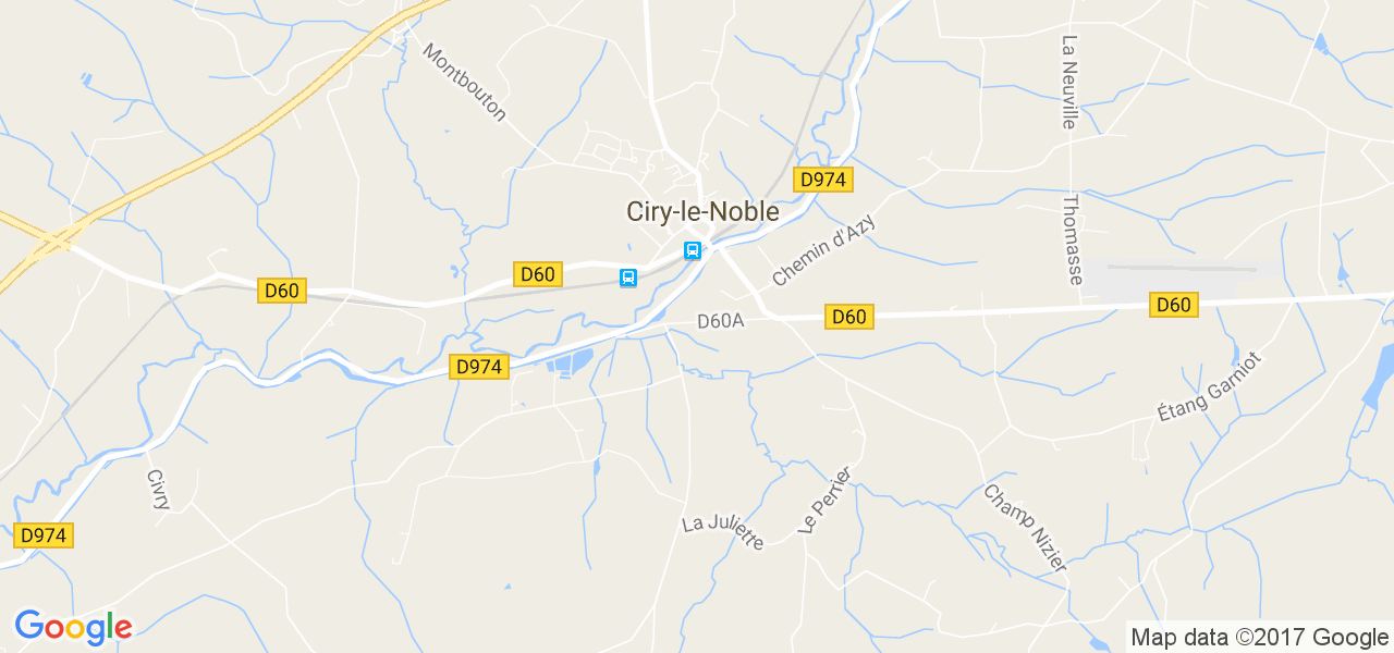 map de la ville de Ciry-le-Noble