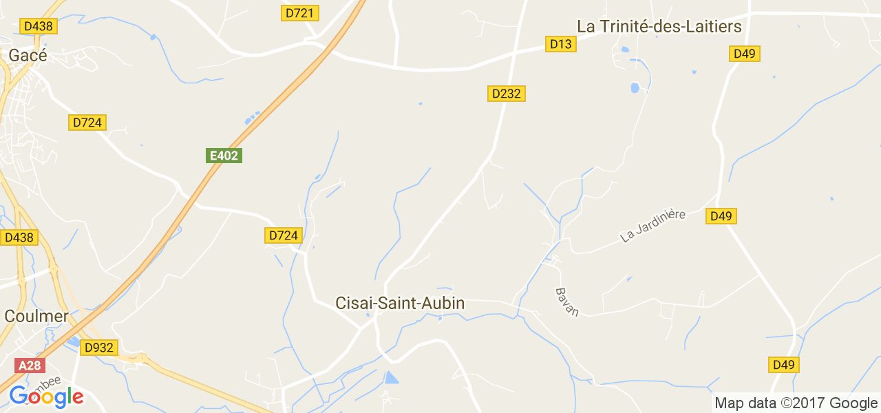 map de la ville de Cisai-Saint-Aubin