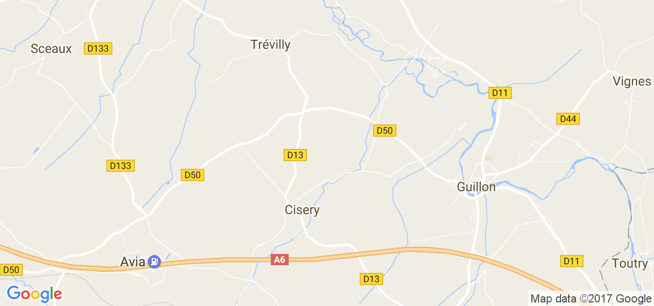 map de la ville de Cisery