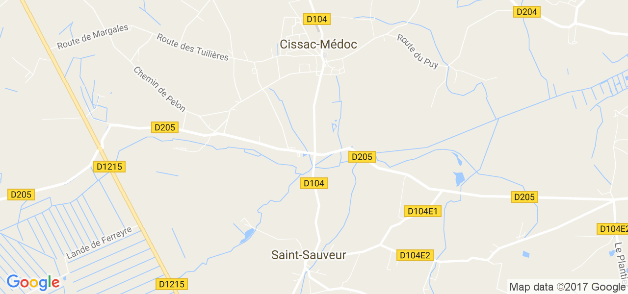 map de la ville de Cissac-Médoc