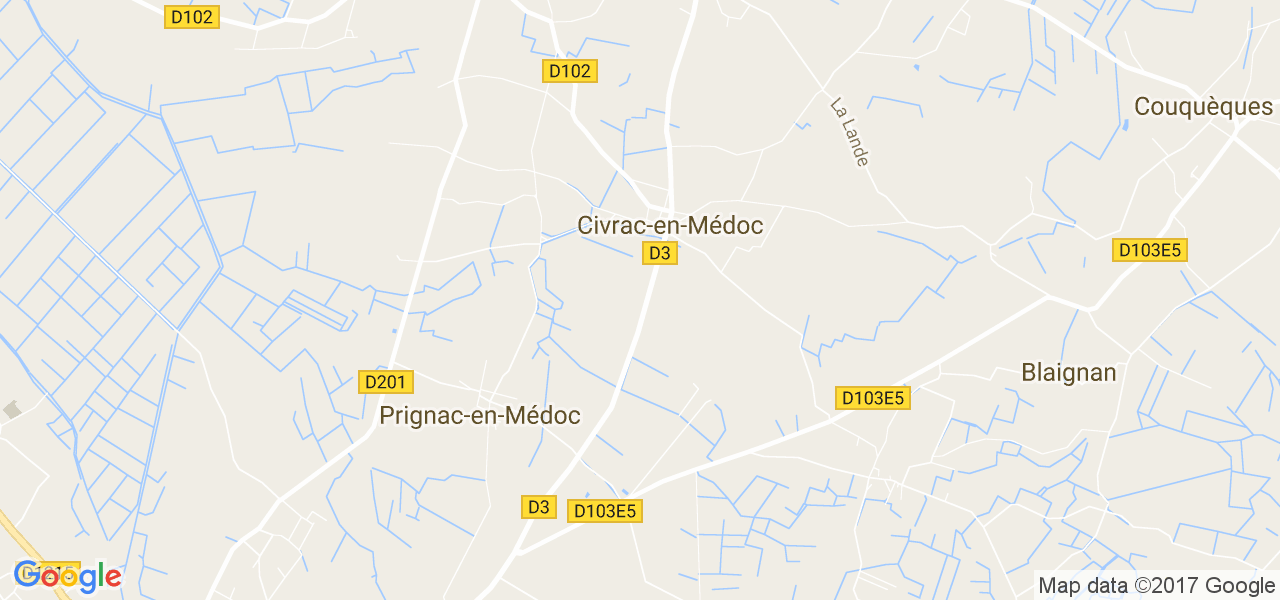 map de la ville de Civrac-en-Médoc