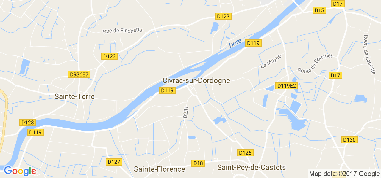 map de la ville de Civrac-sur-Dordogne