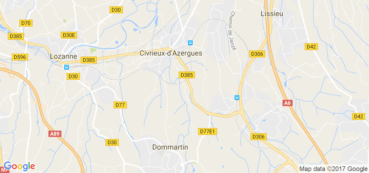 map de la ville de Civrieux-d'Azergues