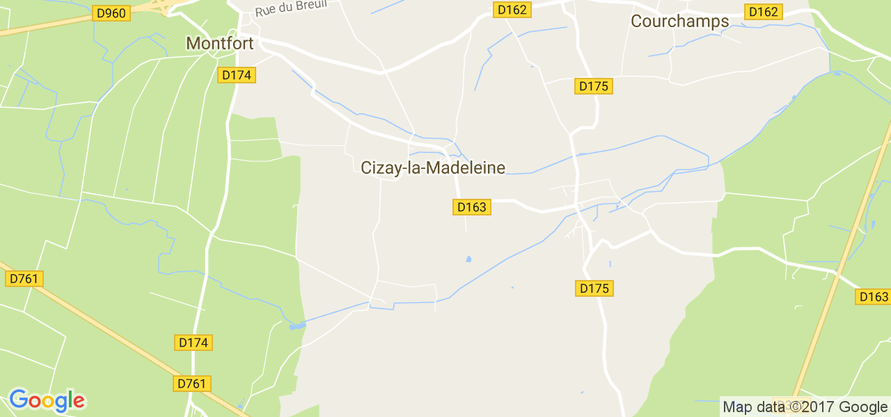 map de la ville de Cizay-la-Madeleine