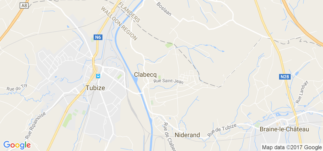 map de la ville de Clabecq