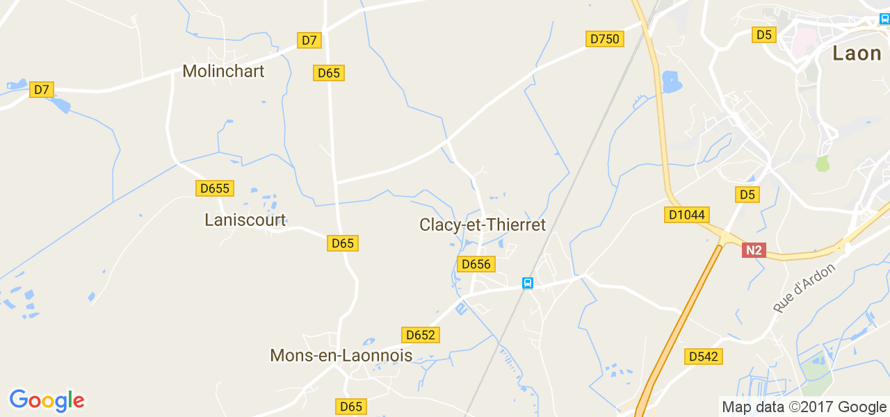 map de la ville de Clacy-et-Thierret