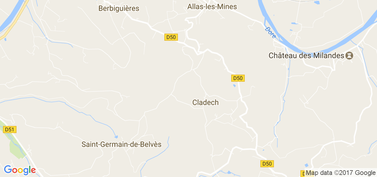 map de la ville de Cladech