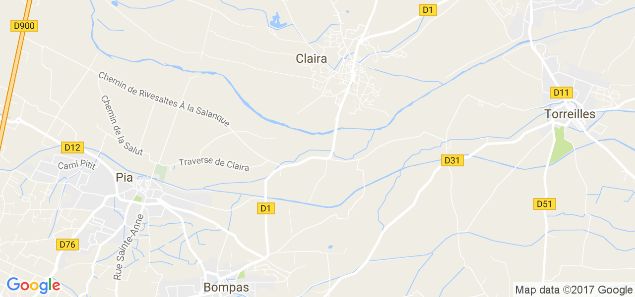 map de la ville de Claira