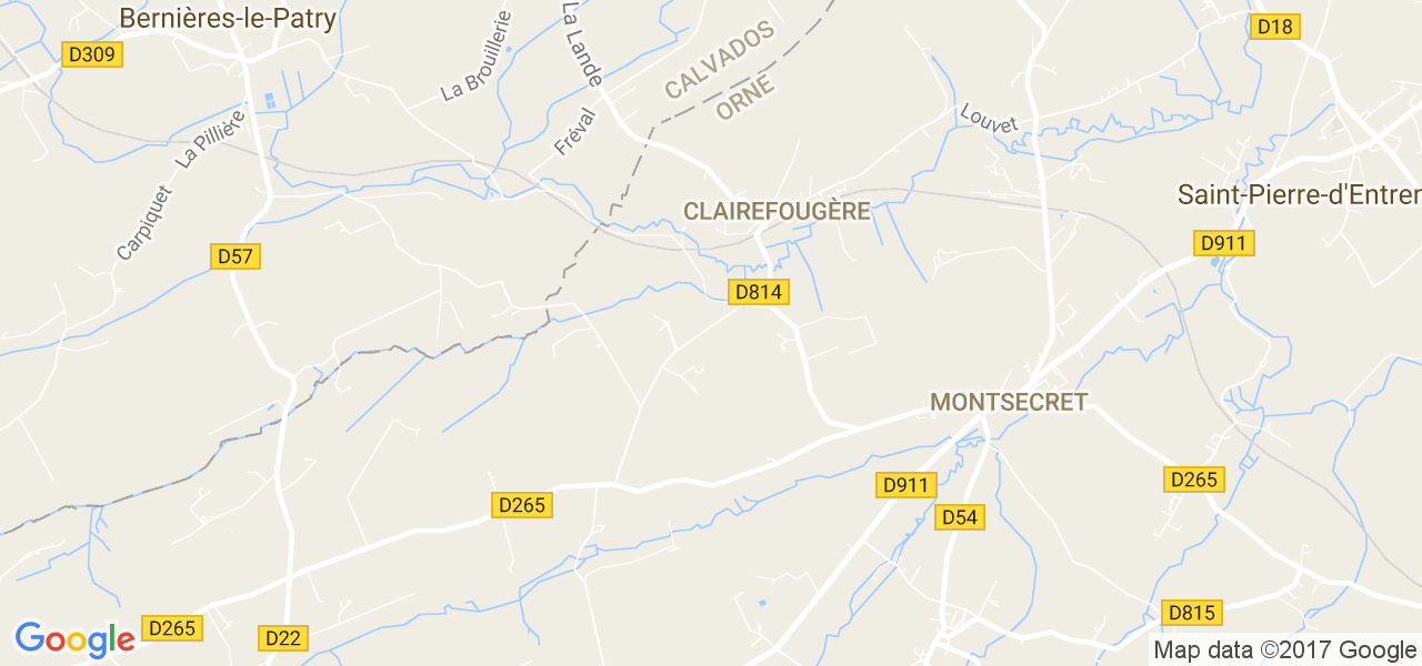 map de la ville de Clairefougère