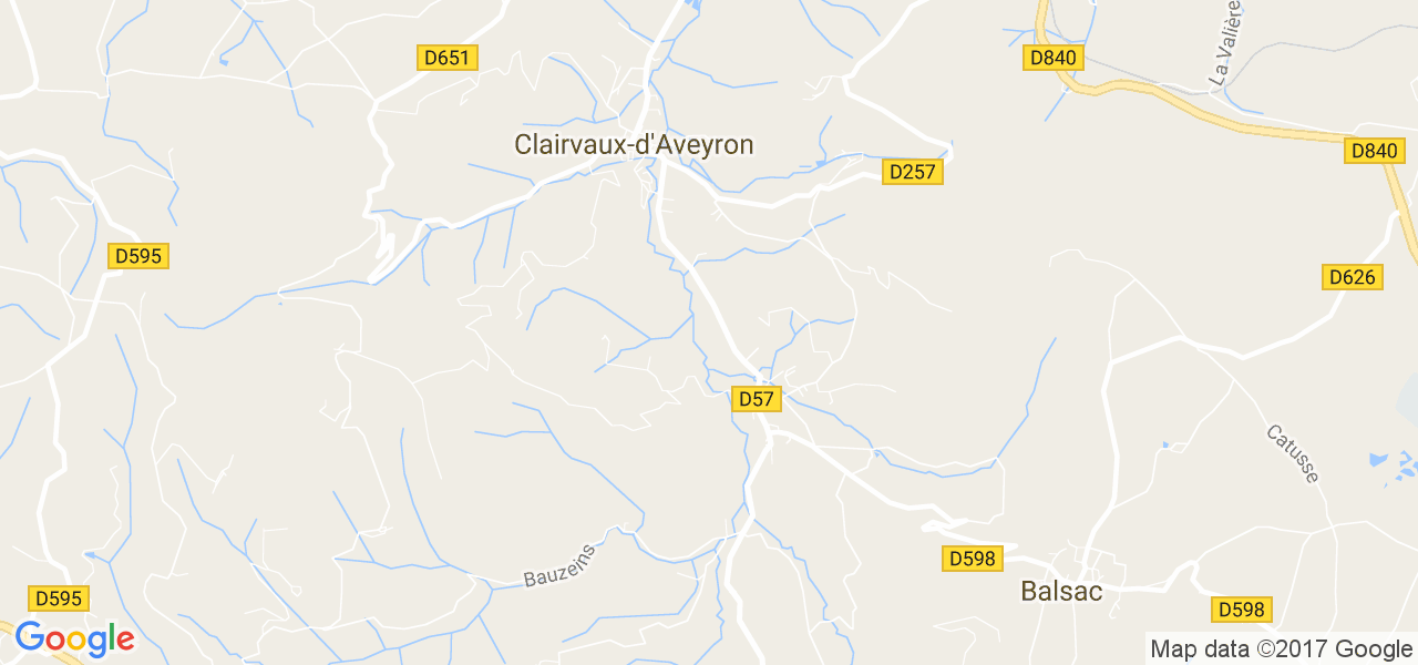 map de la ville de Clairvaux-d'Aveyron