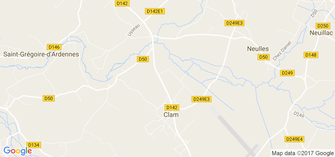 map de la ville de Clam