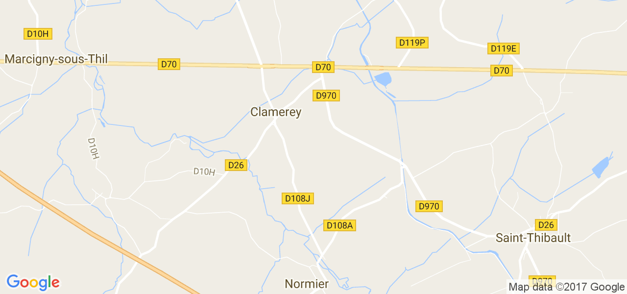 map de la ville de Clamerey