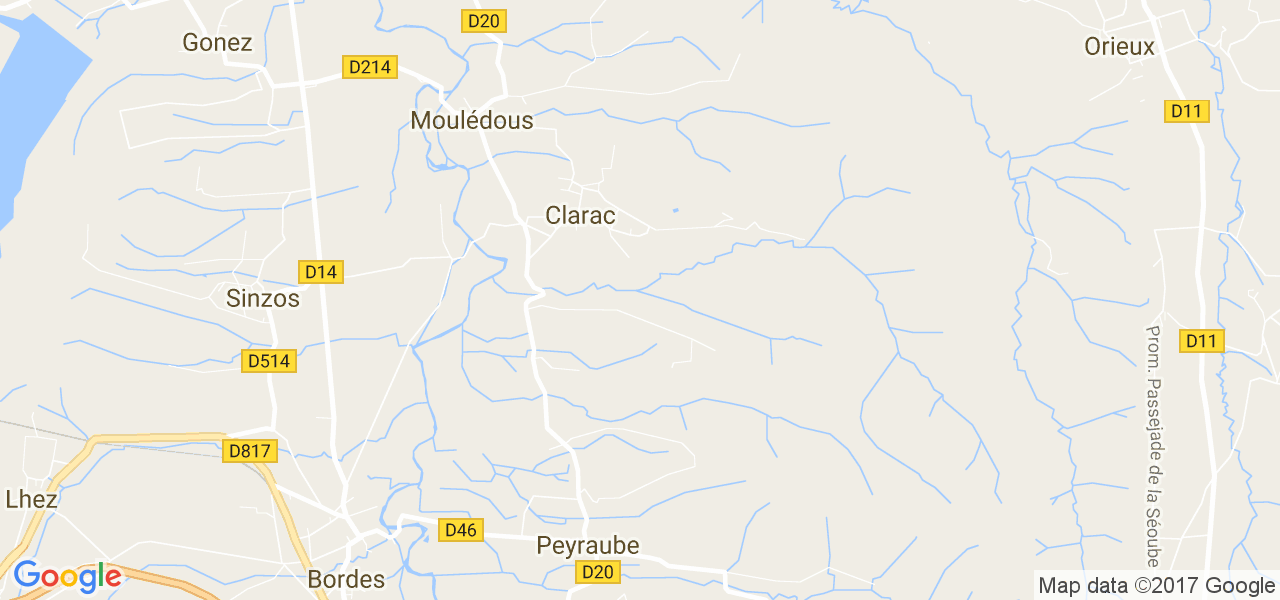 map de la ville de Clarac