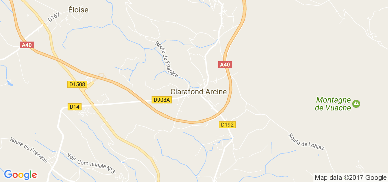 map de la ville de Clarafond-Arcine