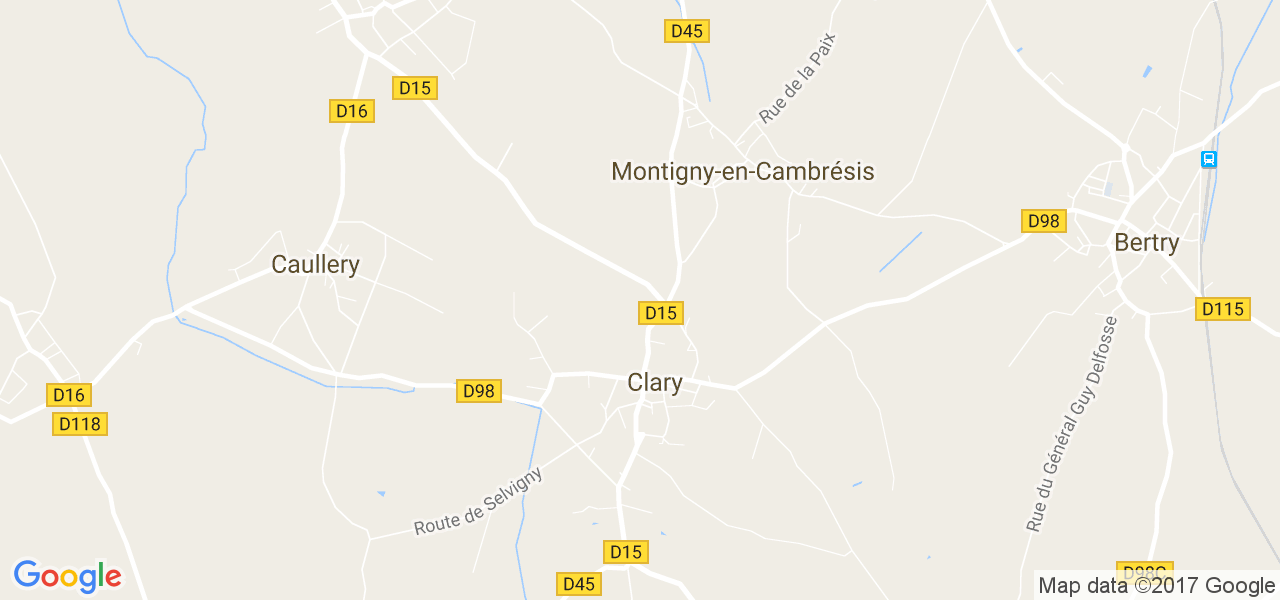 map de la ville de Clary