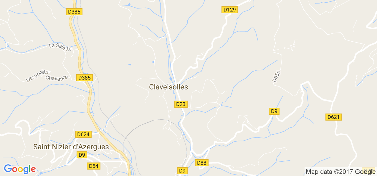 map de la ville de Claveisolles