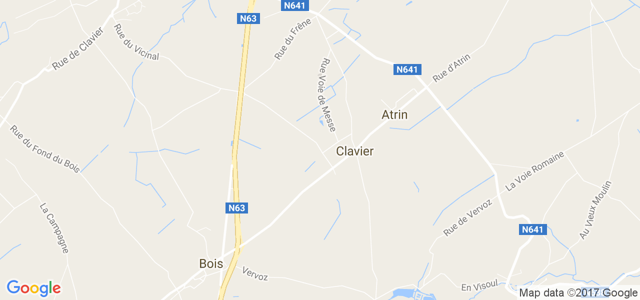 map de la ville de Clavier