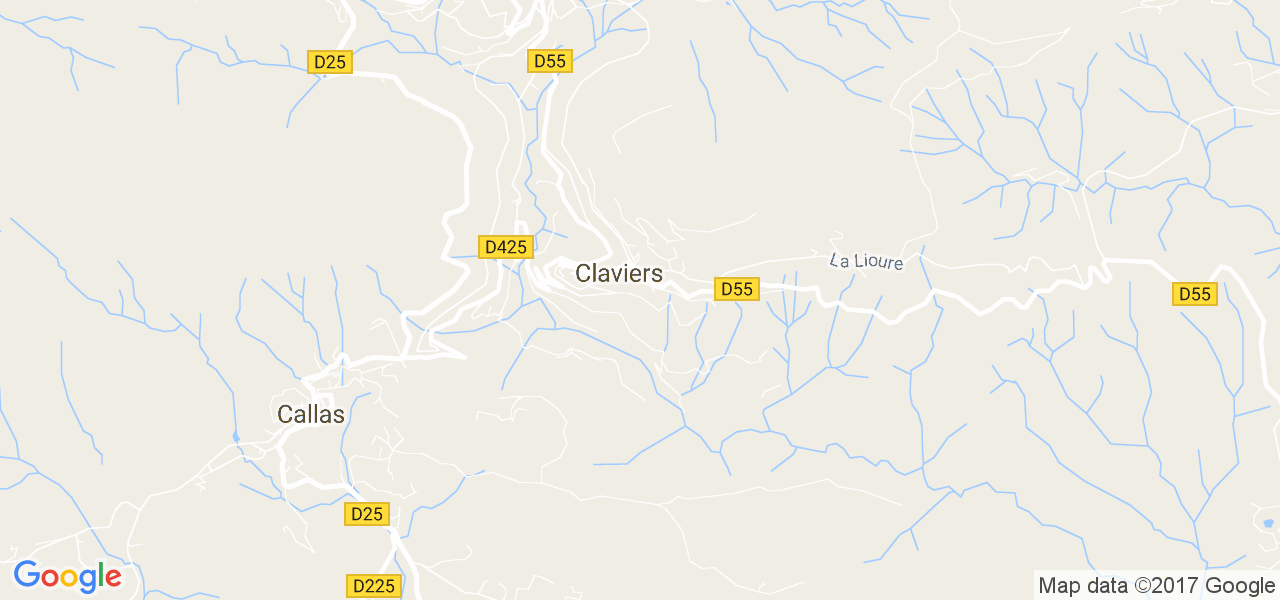 map de la ville de Claviers