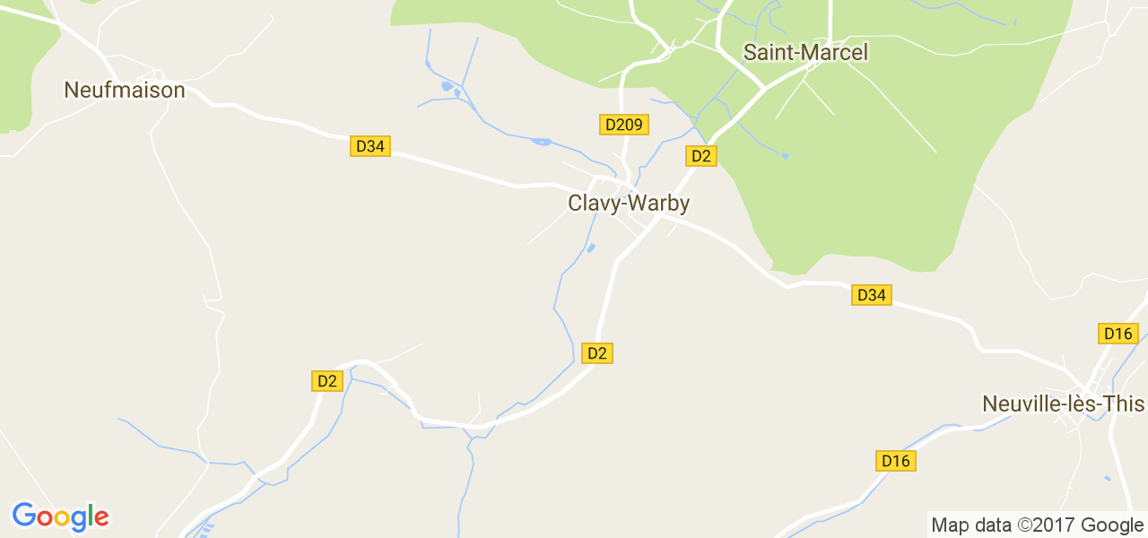 map de la ville de Clavy-Warby