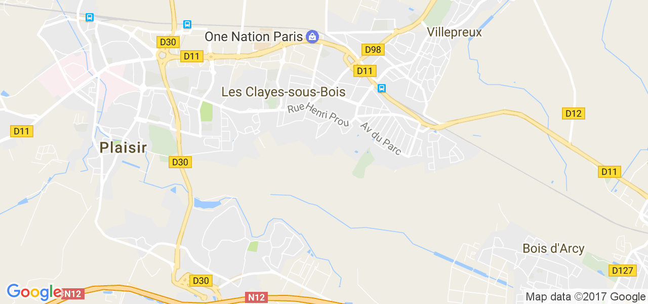 map de la ville de Clayes-sous-Bois